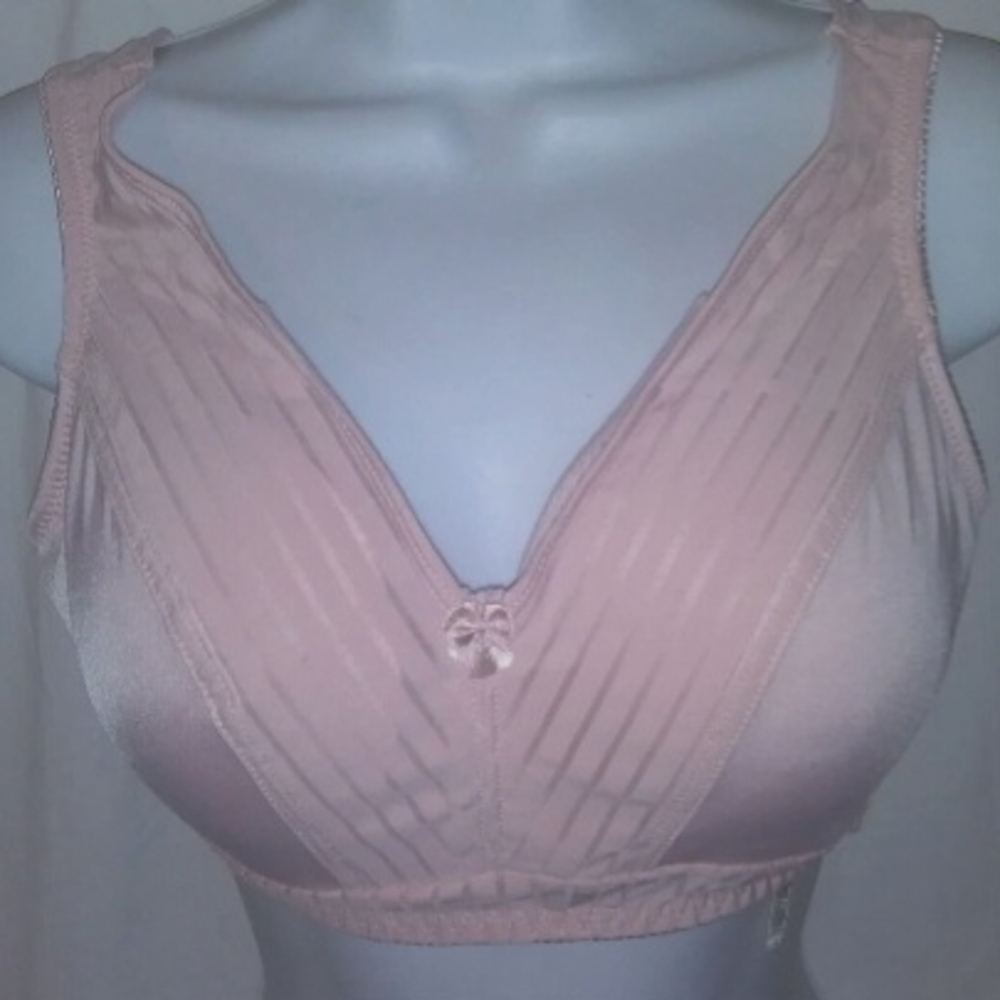 Rhonda Shear Pink Pleated Triangle Bra